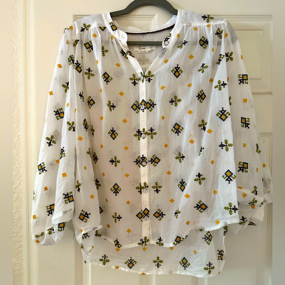 Anthropologie Embroidered Top